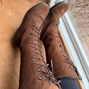 Tod's Brown Suede Lace-Up Ankle Booties